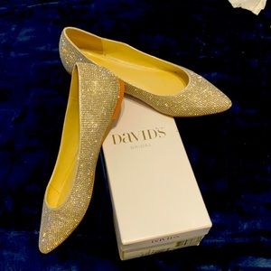 Almond toe silver slippers (worn once)